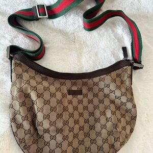 Authentic Gucci GG monogram fabric cross body